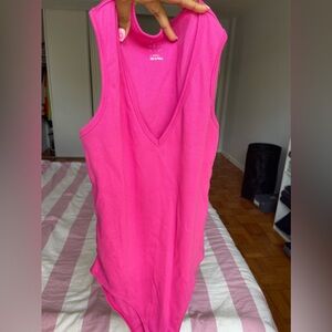Pink body suit